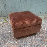 Retro seventies velvet pouf
