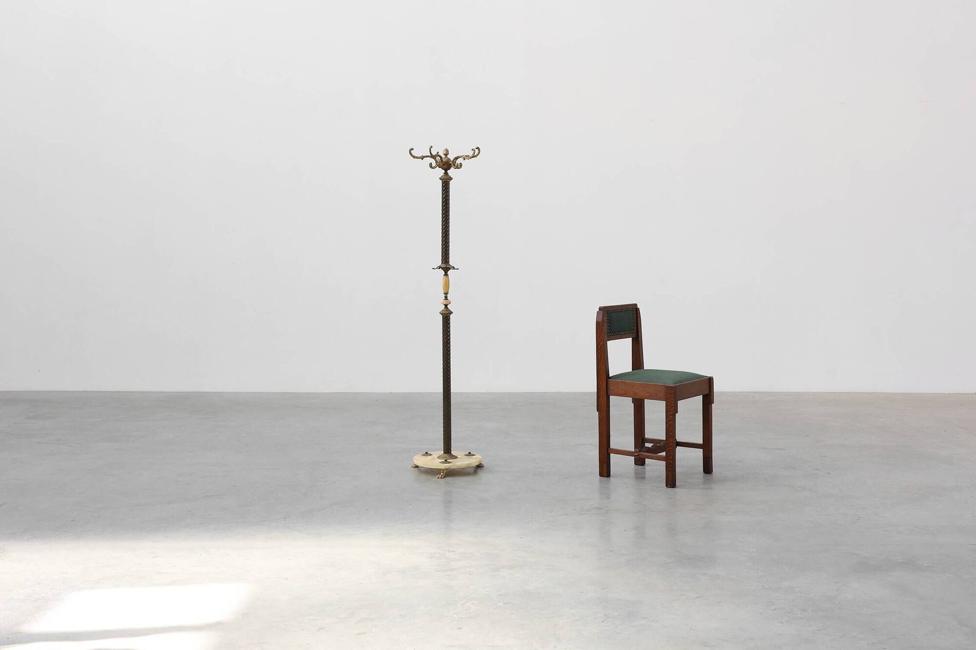 Napoleon III style copper and onyx marble coat stand, France, early 20th ce