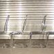 Lot de 4 chaises de salle à manger en tige d'acier chromé par Gastone Rinaldi, Italie 1970s