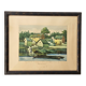Watercolour painting on paper Madagascar Malagasy Village Signed R Rakoto