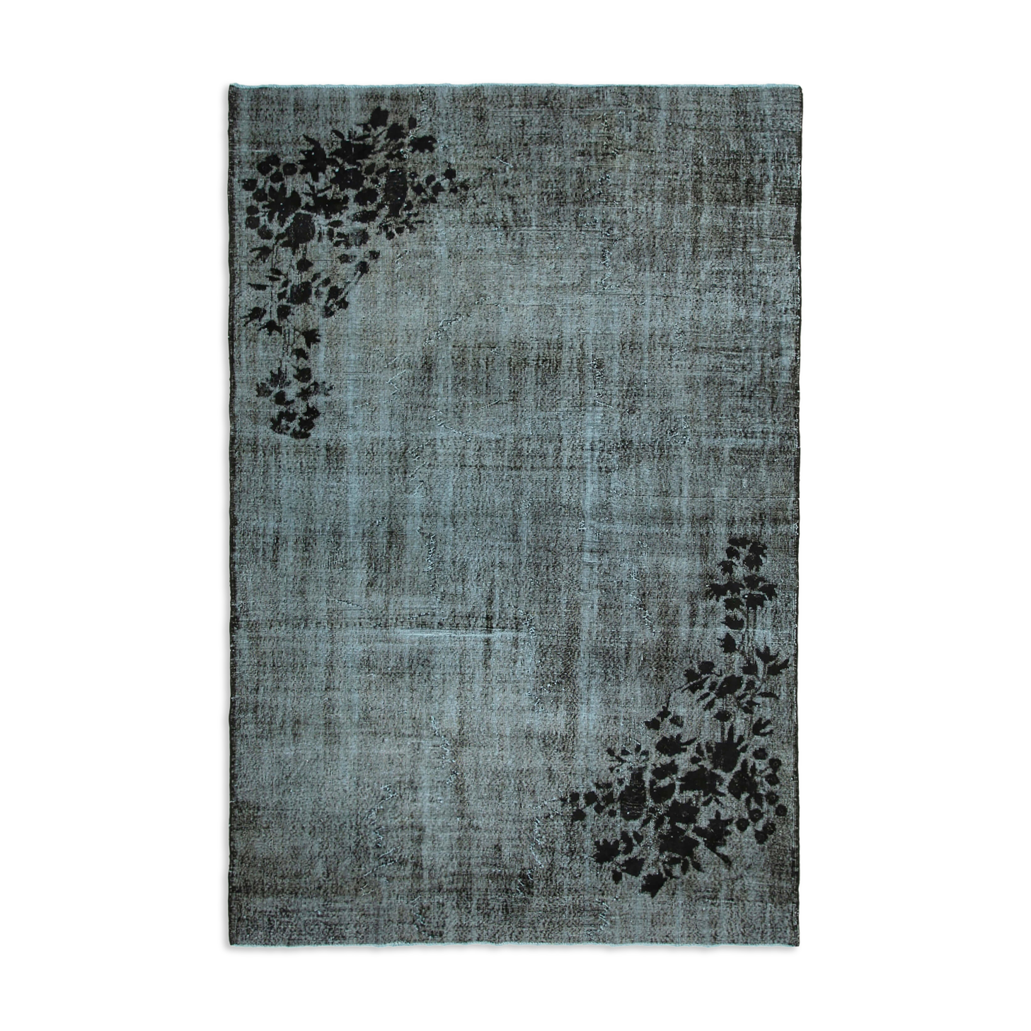 Handmade hi-low pile oriental 1970s 210 cm x 320 cm