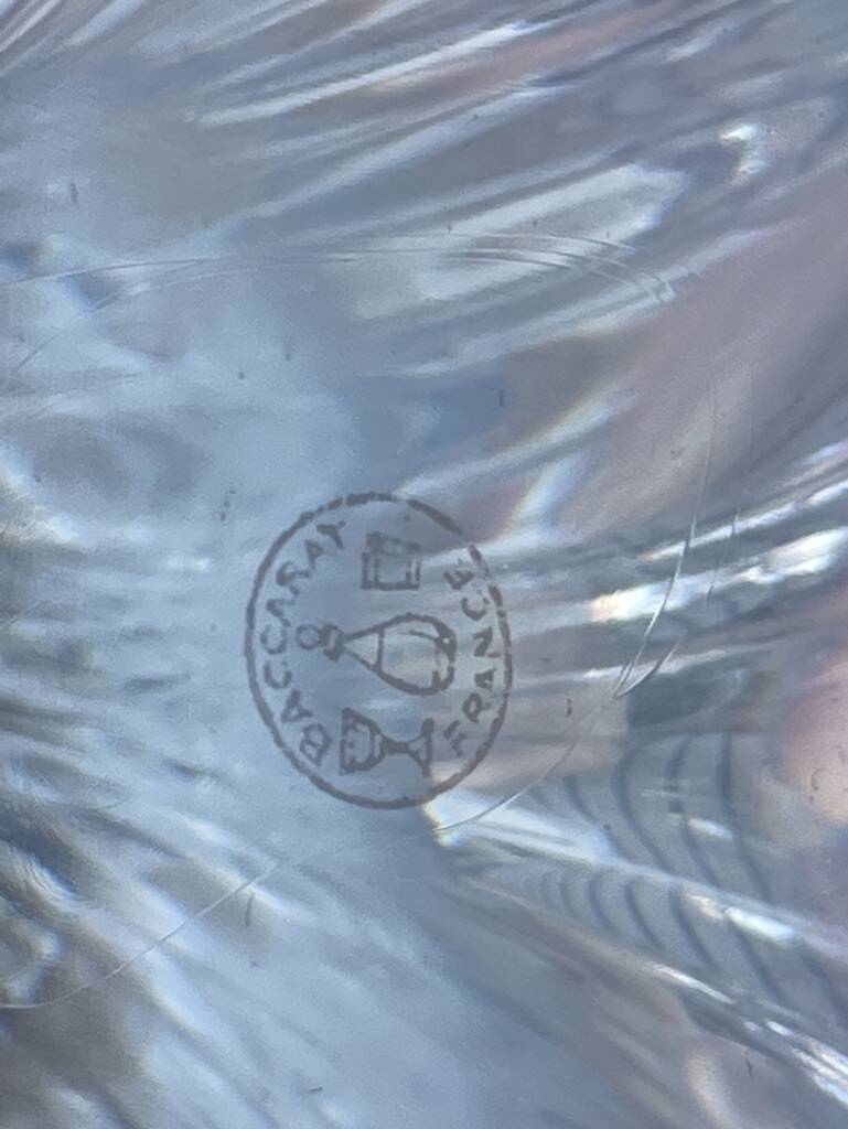 Large crystal lamp base stamped Baccarat