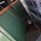 Old wooden garage workbench, industrial vintage.