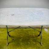 Old bistro table with marble large size 6 seats