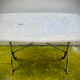 Table bistrot ancienne avec marbre grande taille 6 couverts