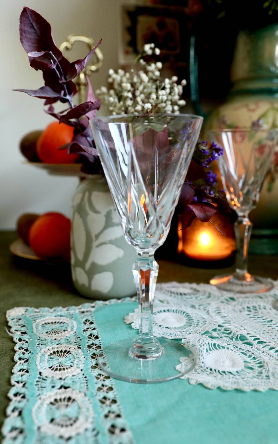 5 verres à vin rouge en cristal Saint Louis