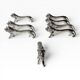 Series of antique knife rests in the shape of a lion, silver-plated metal.