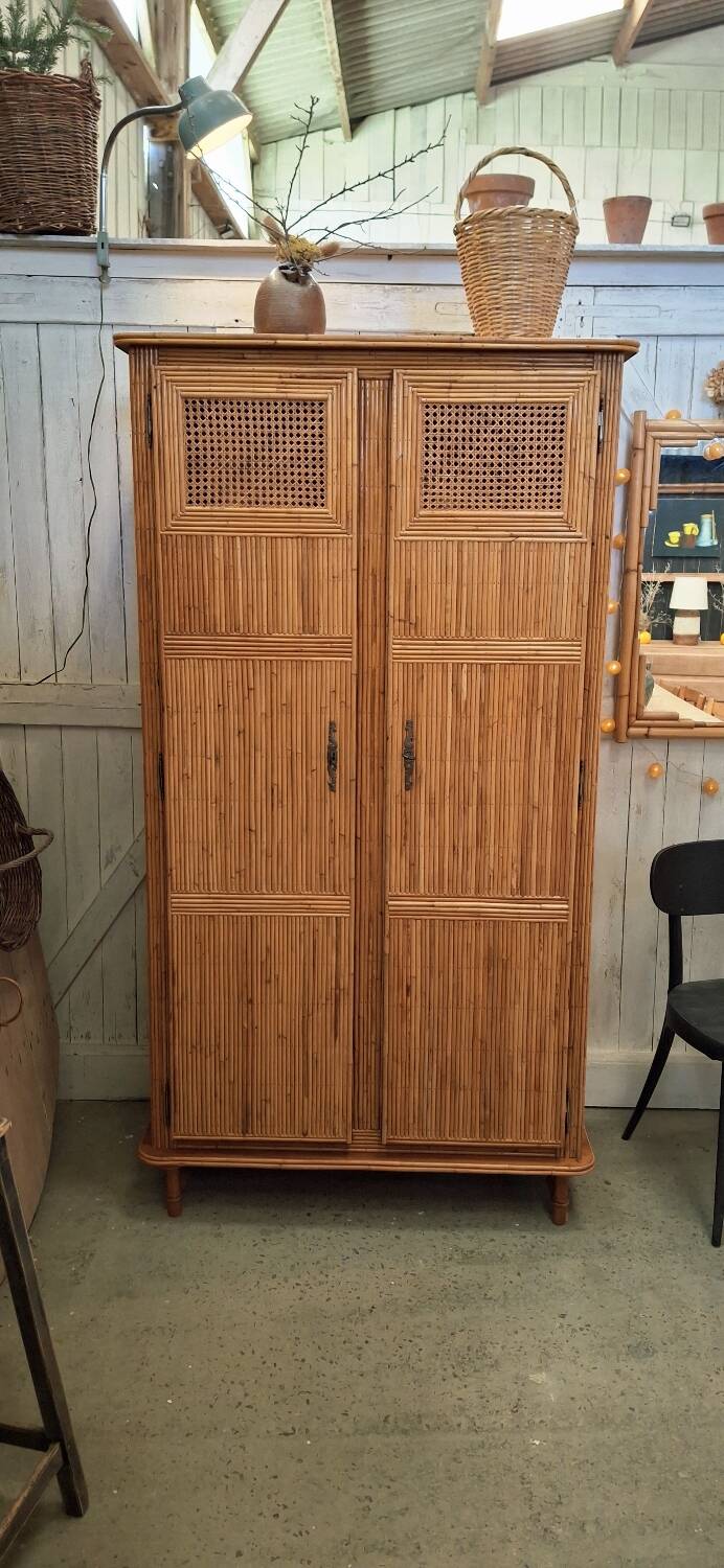 Rattan wardrobe
