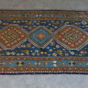 Oriental carpet 152 x 110 cm Blue background Handmade XXth