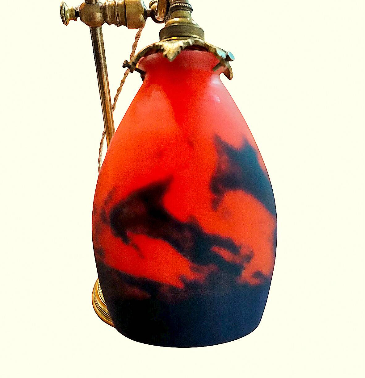 GRAND lampshade "Tulip" in glass paste signed MULLER FRÈRES LUNÉVILLE