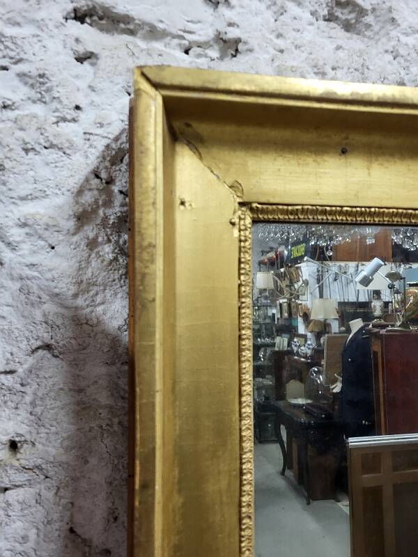 Large gilt mirror in 2 parts from the early 19th century