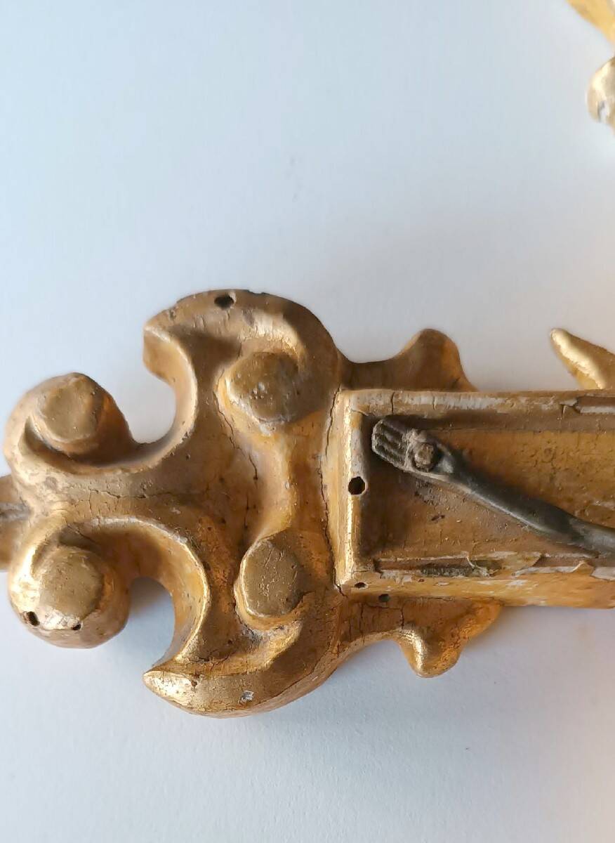 Antique 18th-century gilded wooden cross