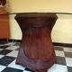 Dining table with rattan marquetry