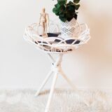 Rattan tripod plant stand