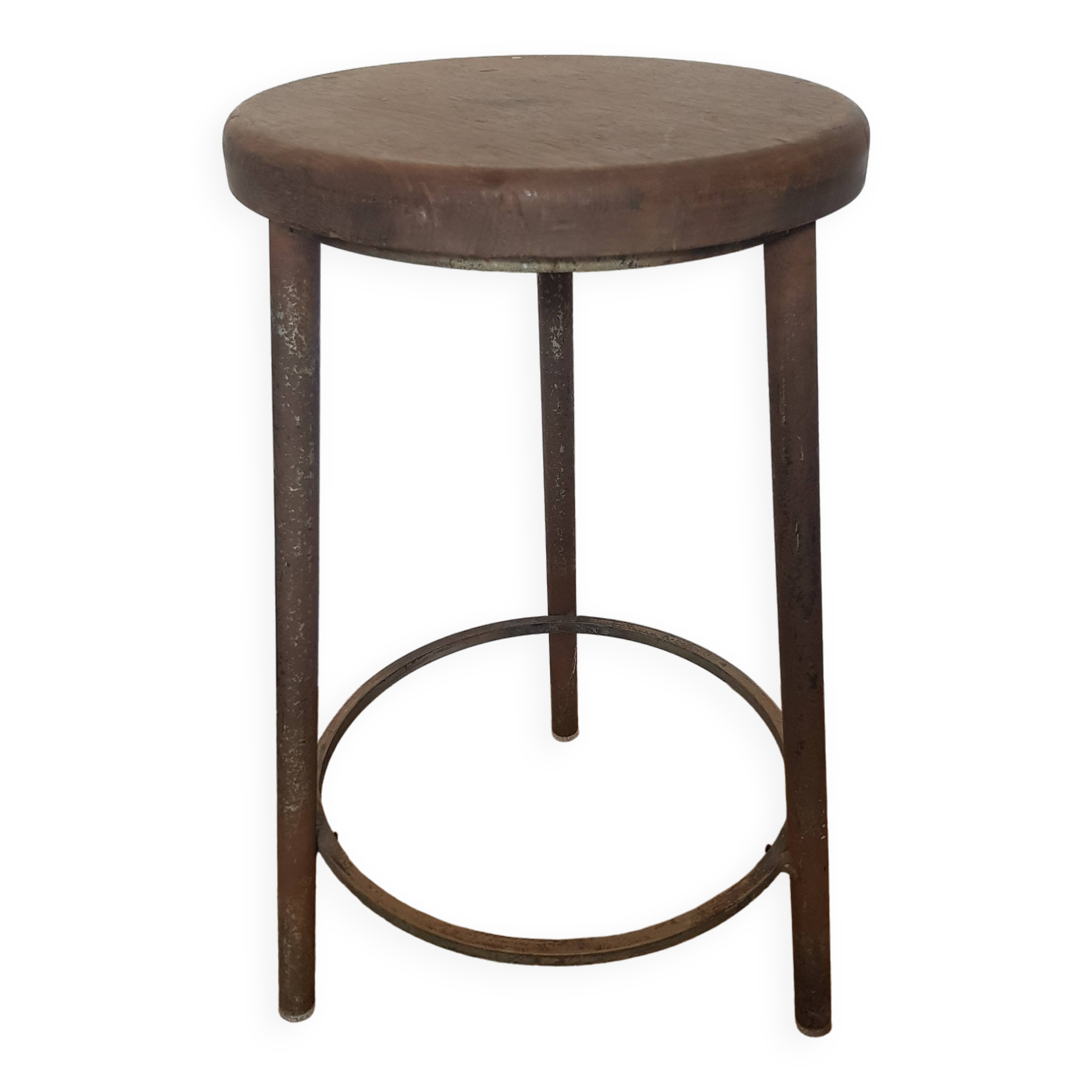 Vintage industrial tripod stool