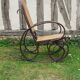 Rocking chair with vintage wood and canework