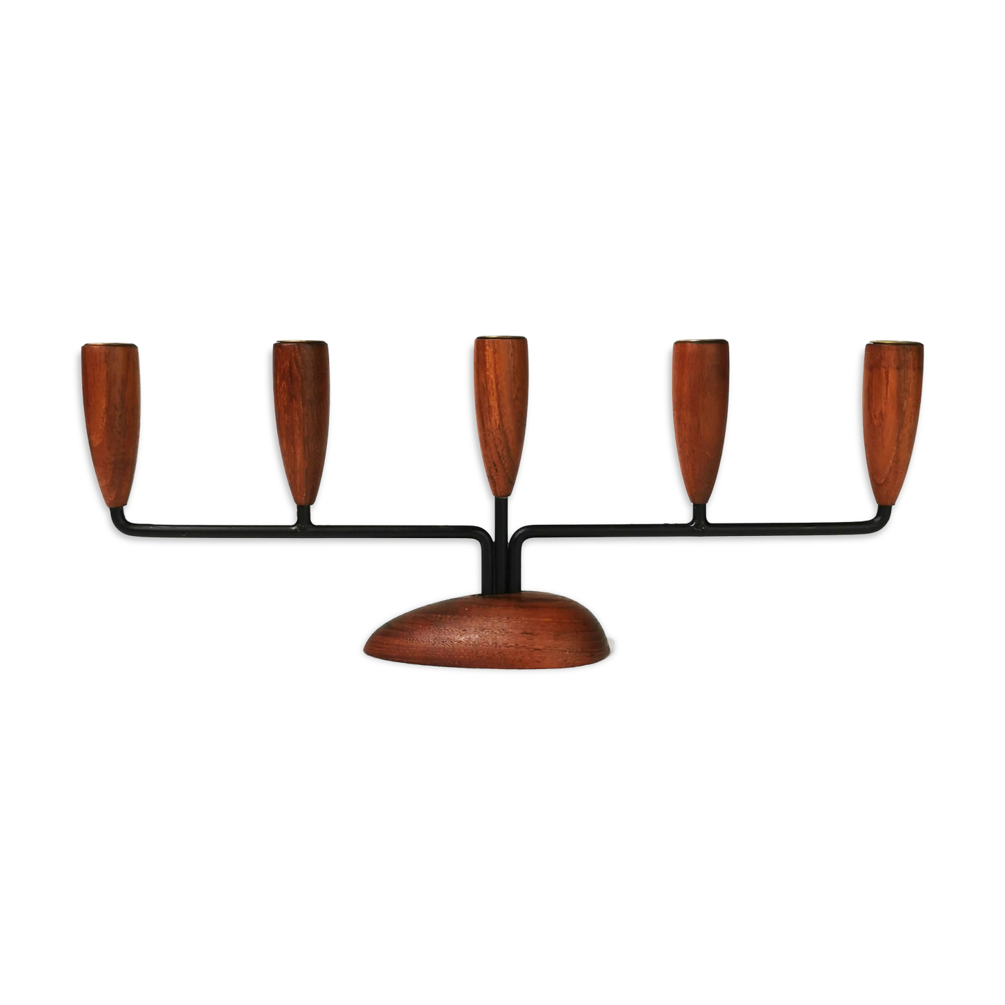 Modernist teak candlestick, Denmark, 1960s