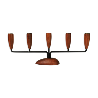 Modernist teak candlestick, Denmark, 1960s