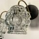 Pair of swan neck wall lights brass globe glass bubble vintage decoration