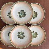 set of 6 floral deep plates gien - vintage fleur ka plate set