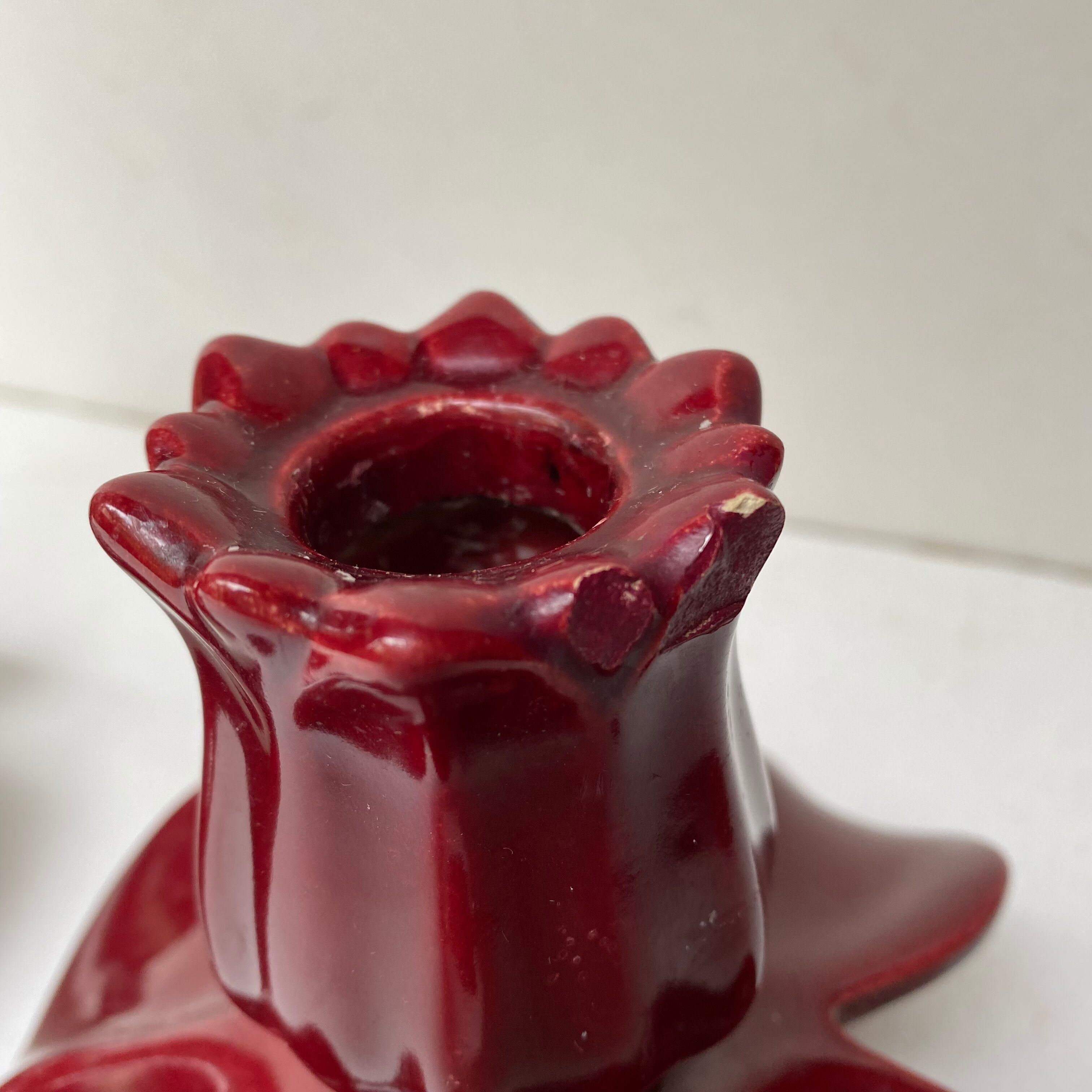 Pair of ceramic cab candlesticks