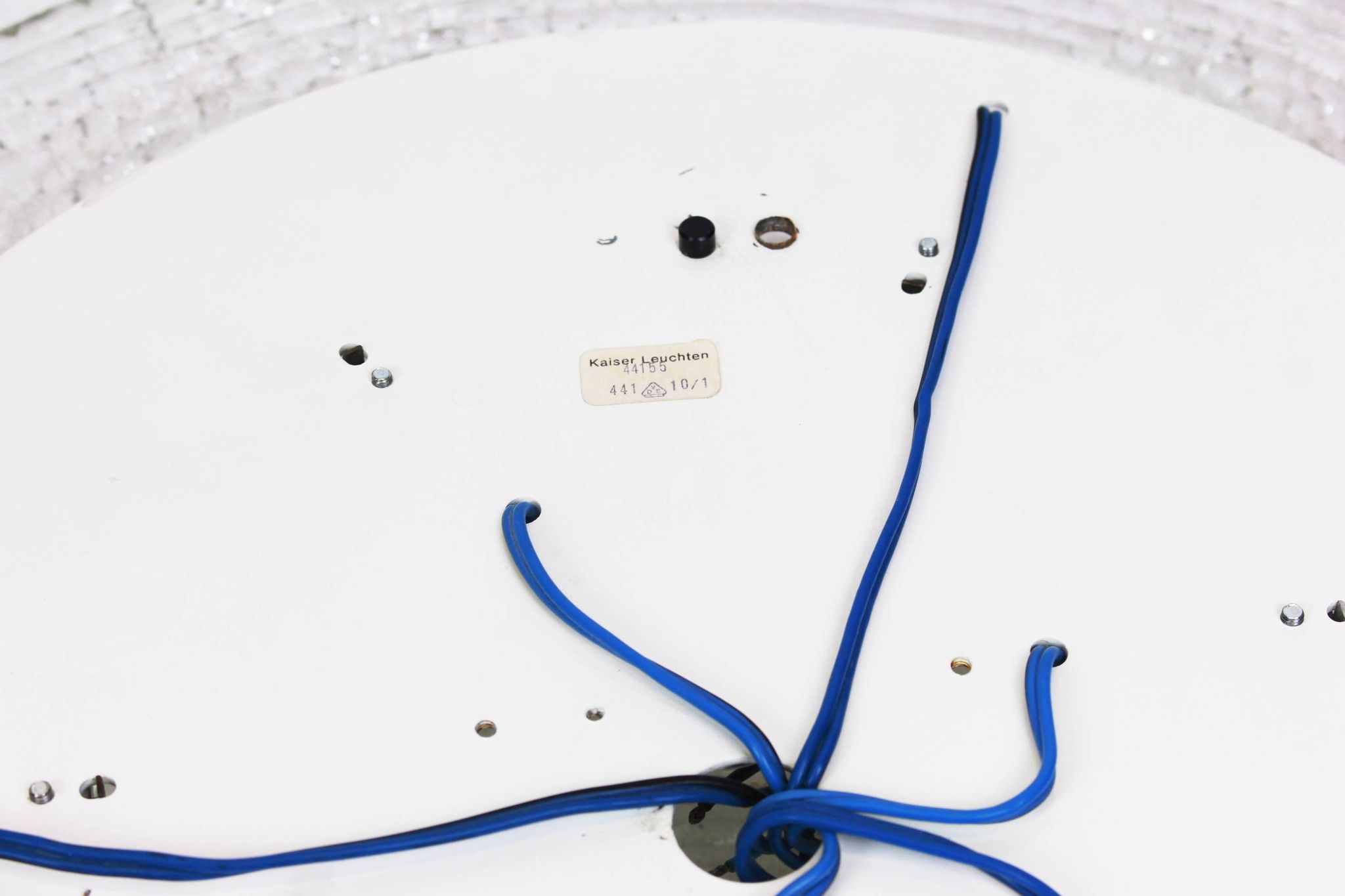 Round Frosted Glass Ceiling Light, Kaiser, Germany, 1970s