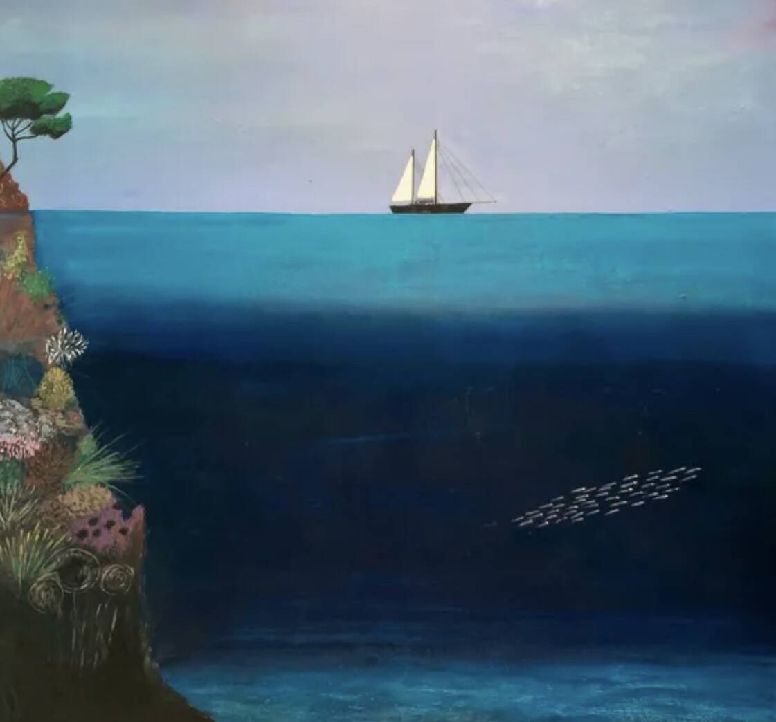 Figurative Blue Painting