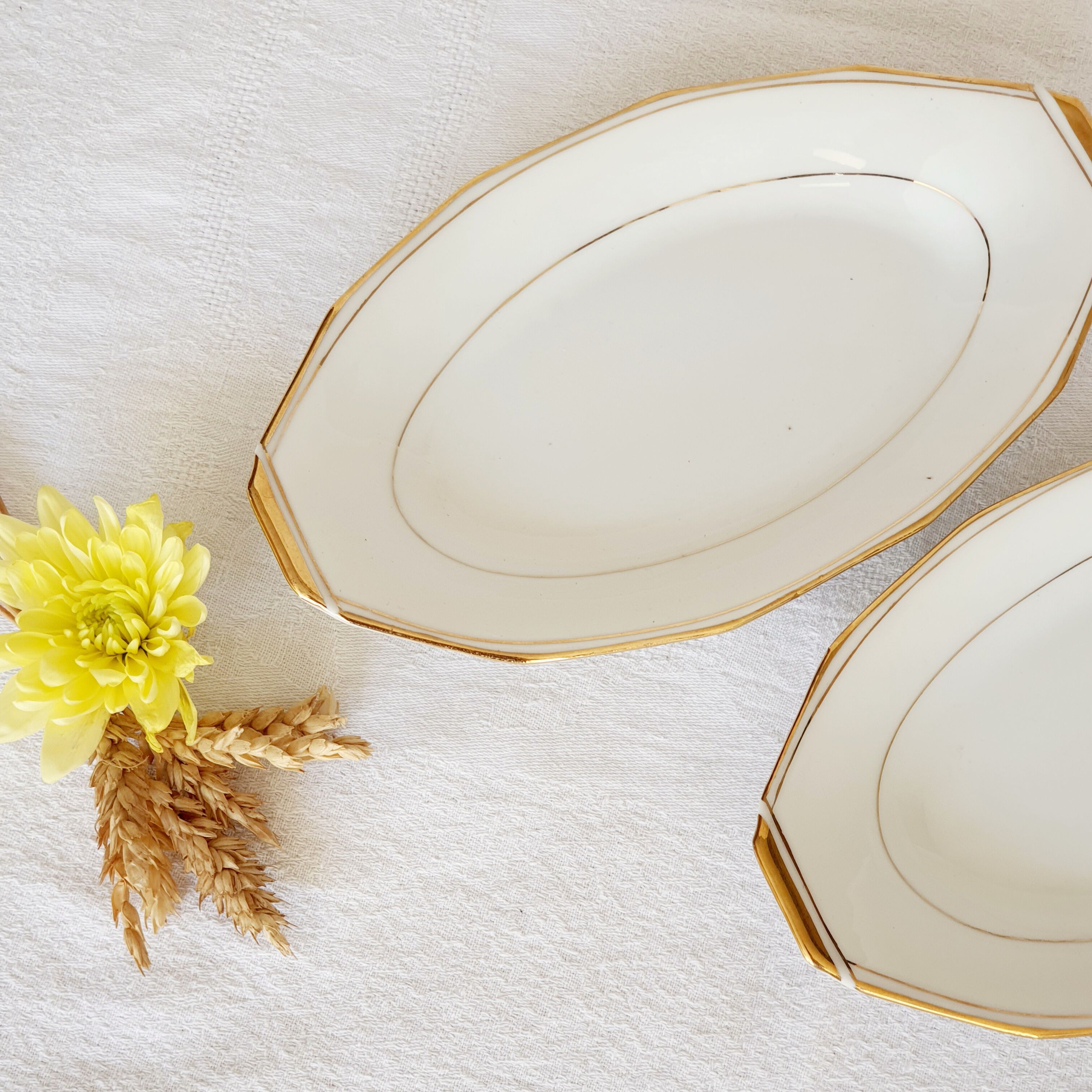 Set of 2 reva Limoges porcelain dishes
