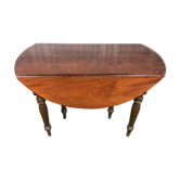 Table à manger à volets ronde Louis Philippe + 3 allonges