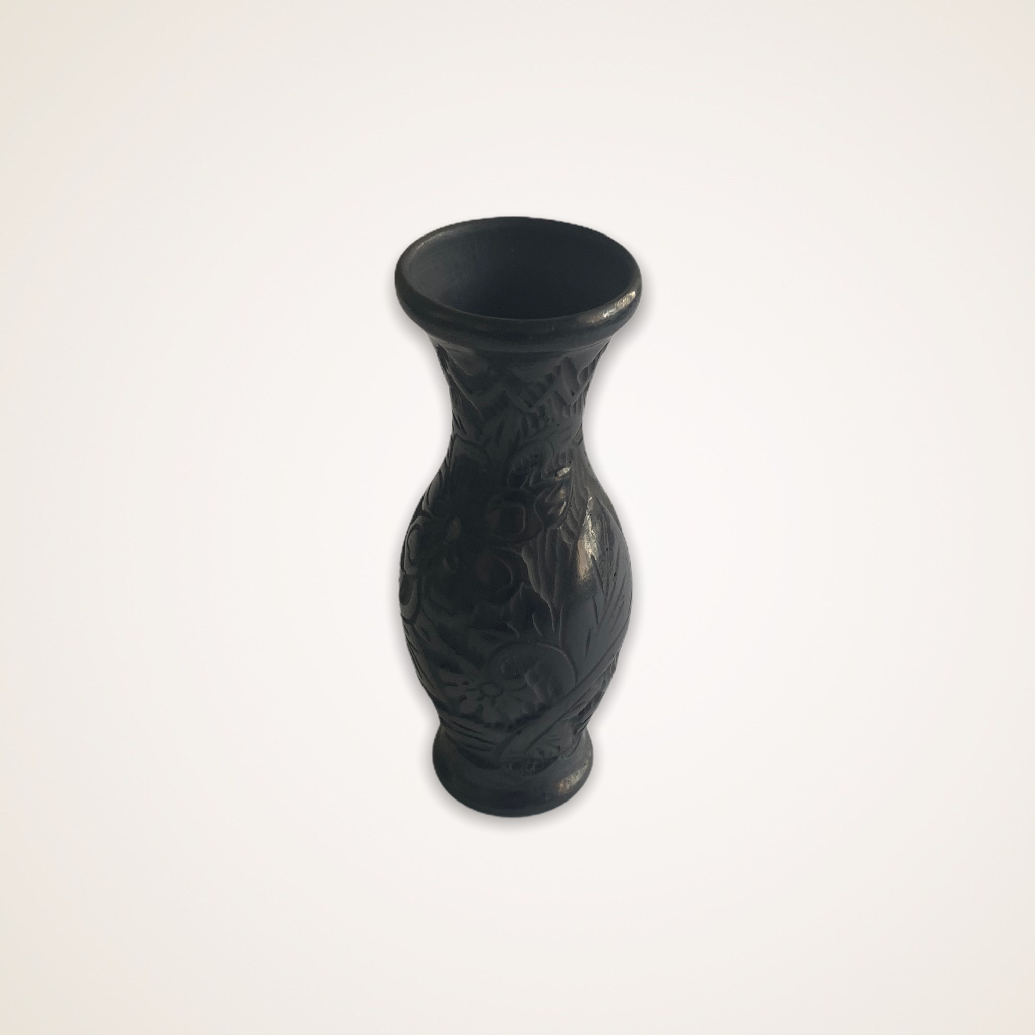 Black clay vase