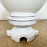 Vintage Porcelain Ceiling Light with Milk Glass , 1950s