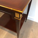 Two-level table in mahogany and brass