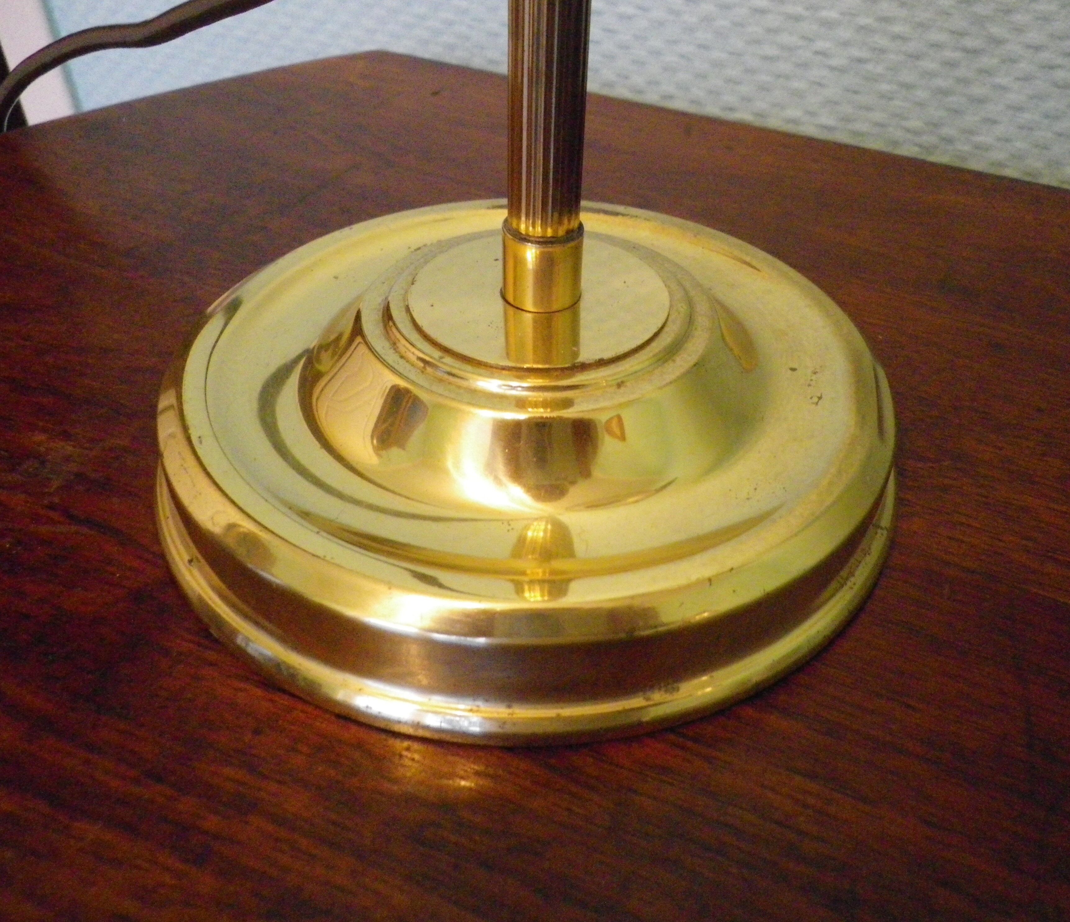 Reclining table lamp by Koch & Lowy for OMI, brass, metal, fabric - Germany - 60s/70s