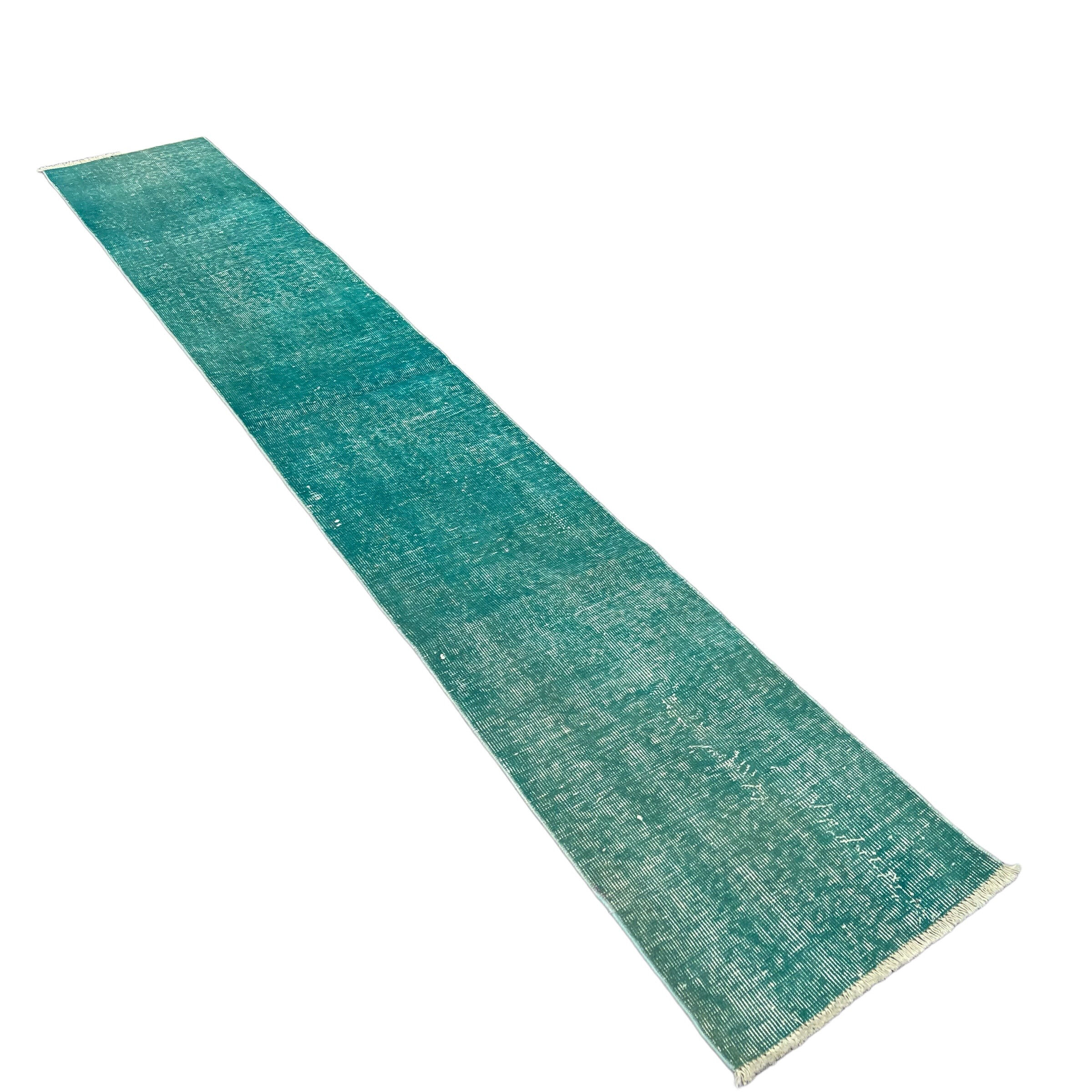 Vintage distressed turkish rug runner , 307 x 48 cm