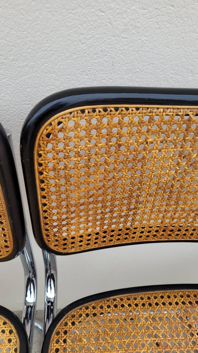 Set of 4 Marcel Breuer cesca black b32 chairs