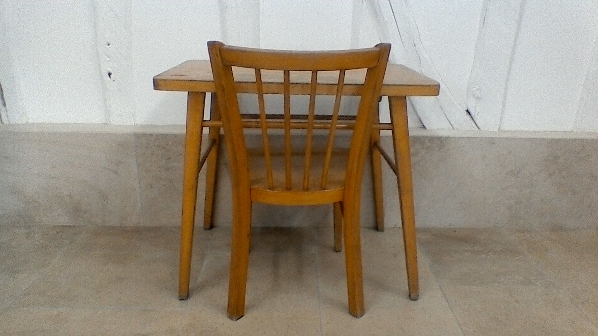 Baumann table and school chair set vintage
