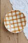 Assiette creuse vintage Moulin des Loups modèle Nappe marron
