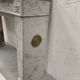 Louis XVI Style Fireplace in White Veined Carrara Marble, 19th Century