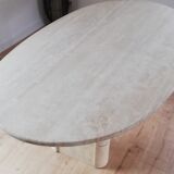 Table ovale vintage travertin