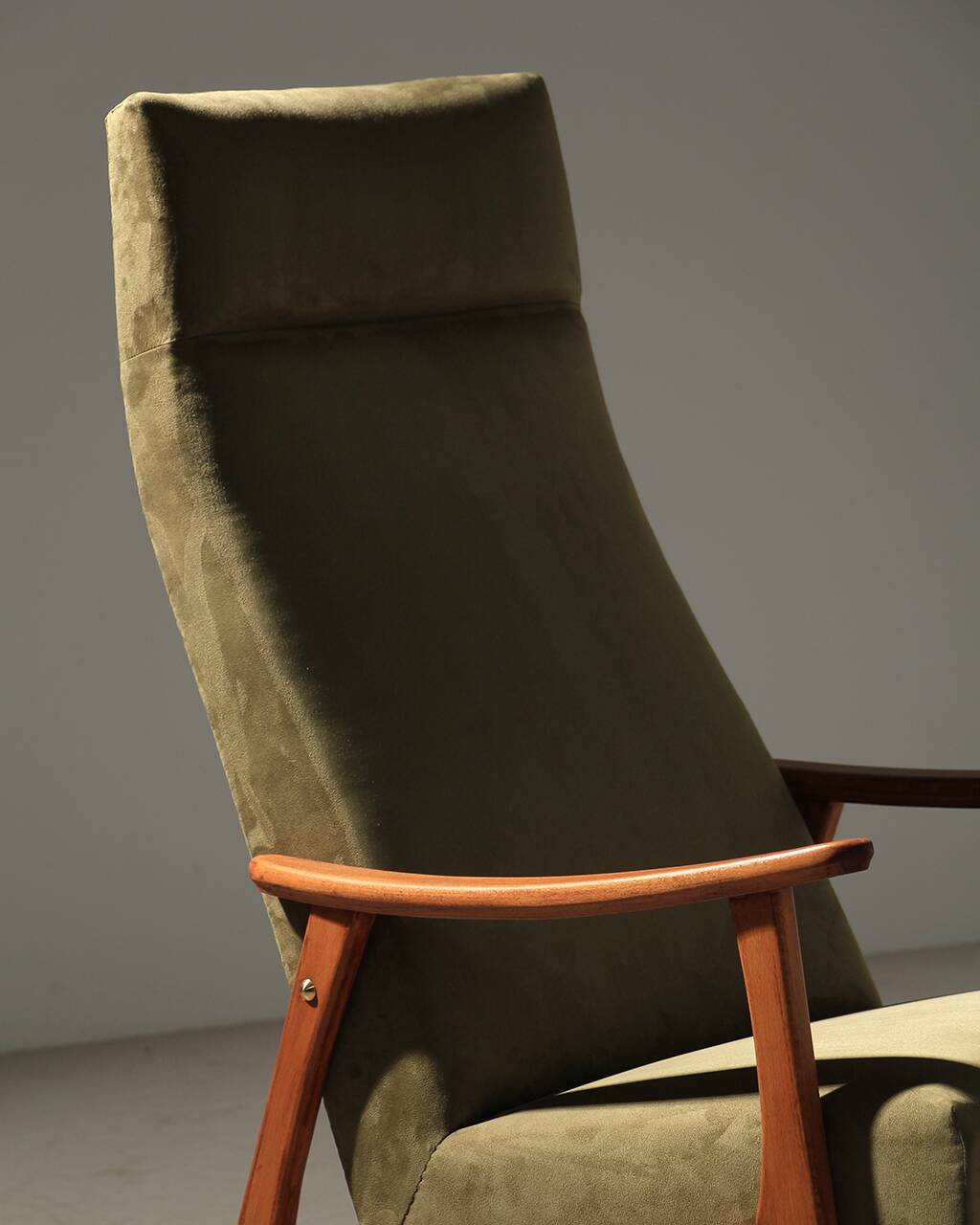 Vintage green velvet armchair