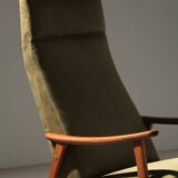 Vintage green velvet armchair