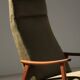 Fauteuil vintage velours vert