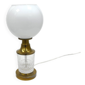 Lampe de table en cristal et laiton, Allemagne, années 1970, AKA Leuchten