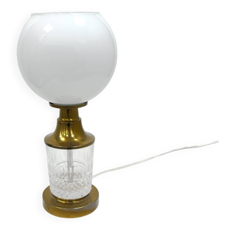 AKA Leuchten – Crystal and Brass Table Lamp, Germany, 1970s, Mid-Century Mo