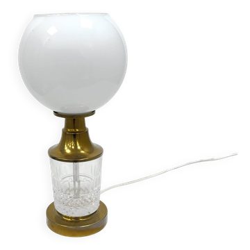 AKA Leuchten – Crystal and Brass Table Lamp, Germany, 1970s, Mid-Century Mo