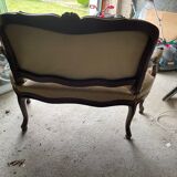 Two-seater bench Louis XV dressing in tapestry