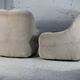 Pair of armchairs "space age". Beige corduroy velvet. France, circa 1970