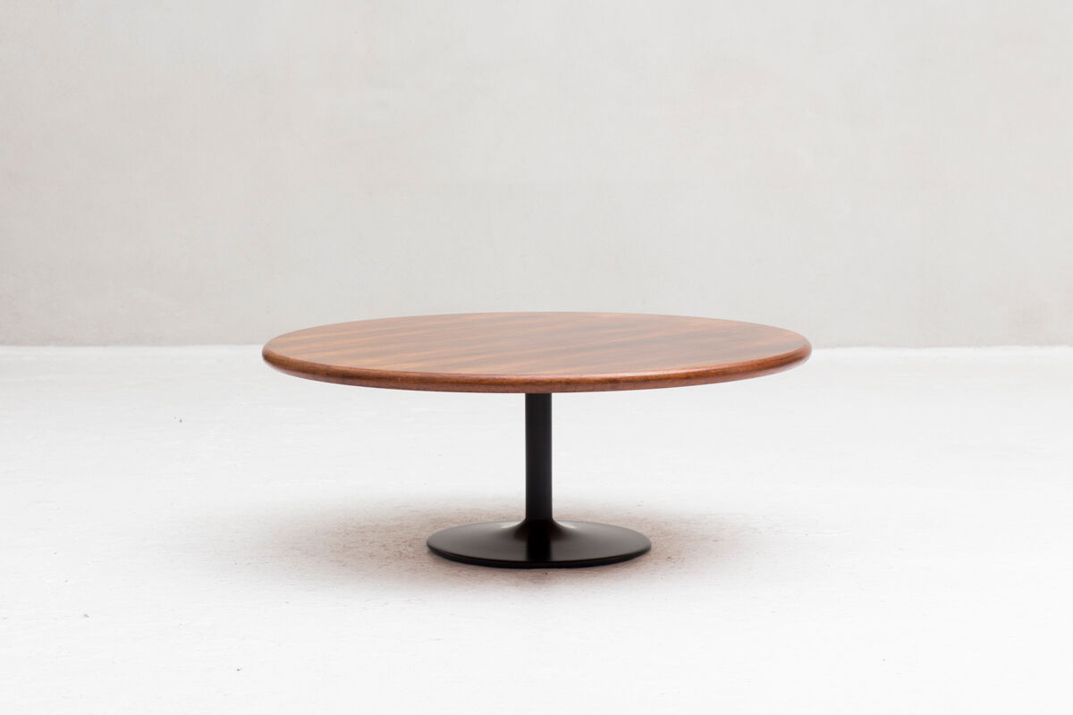 Table basse ronde en palissandre Danemark années 1960