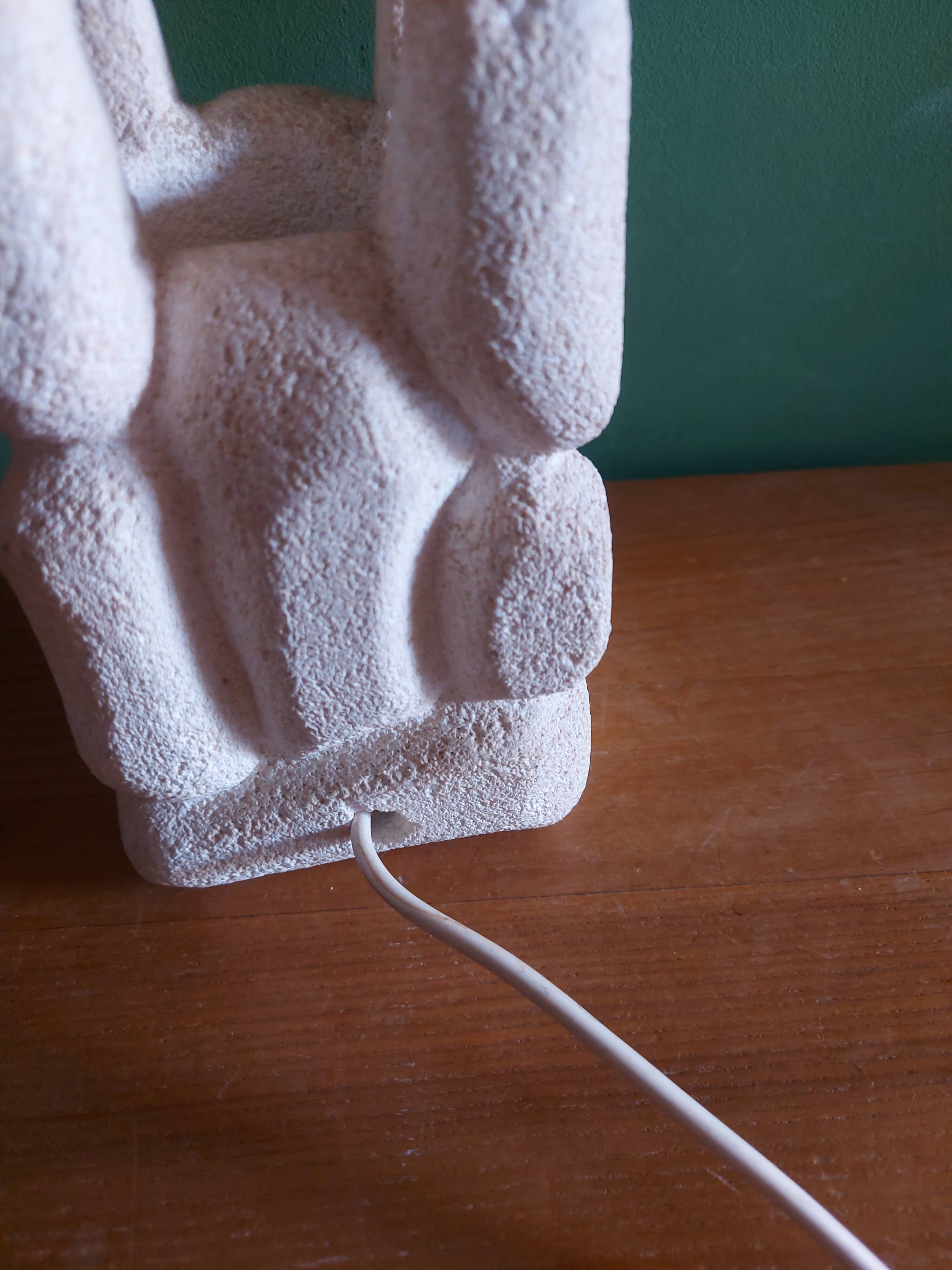 Albert Tormos carved stone lamp