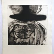 Gravure en noir sur velin fort signée de mamer, sans titre, 1970